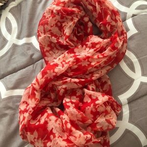 New York & Co. Orange Floral Infinity Scarf
